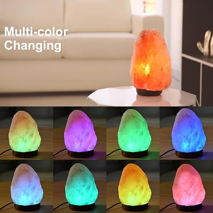Fanhao Himalayan Salt Lamp with Color Changing – Natural Crystal Salt Light Glow, Handcrafted Night Light
