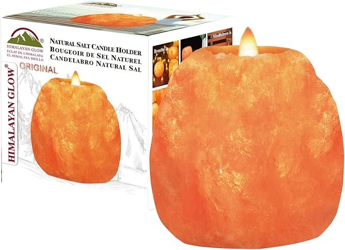 Himalayan Glow Hand Carved Salt Candle Holders