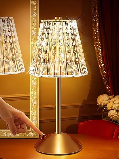 Cordless Rechargeable Lamp – Dimmable Crystal Ambient Light