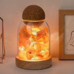 Runyangshi Himalayan Salt Night Lamp – Natural Healing Crystal Aroma Stone Diffuser with USB Port & 3 Colours Dimming Mode